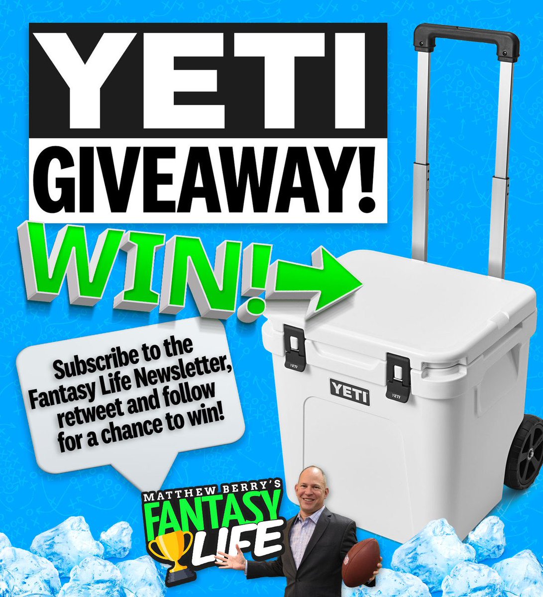 MBFantasyLife's tweet photo. 🚨 Yeti giveaways are BACK 🚨

It’s time to give 2️⃣ lucky people a chance to win a Yeti Roadie! Here’s how to enter:

🔘 Follow @MBFantasyLife 
🔘 Retweet this post
🔘 Subscribe to the Fantasy Life newsletter

Winners will be selected this Friday! https://t.co/mLlzQw1yJN