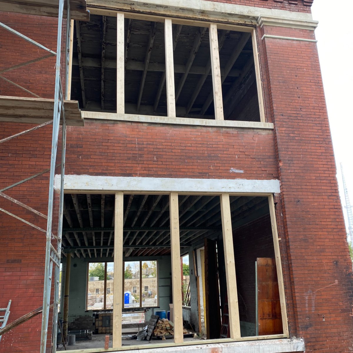 McGuireDevelops's tweet photo. Another update on our latest project-- The Rails. Excavations, backfilling foundations, framing out beautiful big windows.. lots to look forward to!! https://t.co/6QSkfGJnRq