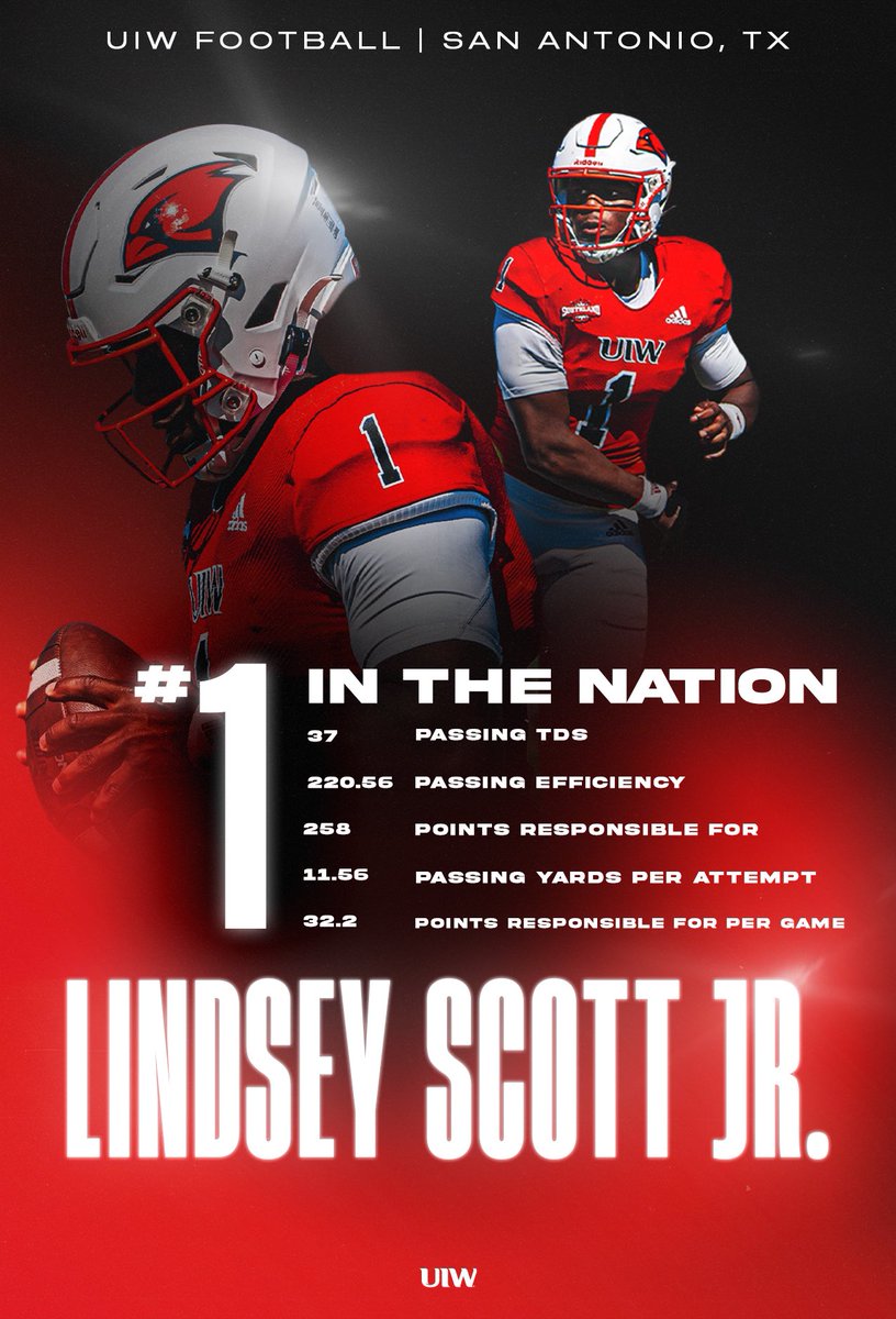Lindsey Scott Jr. is putting up video game numbers 🎮 #QB1 …plus he’s a 4.0 grad student! #TheWord @_lj18_