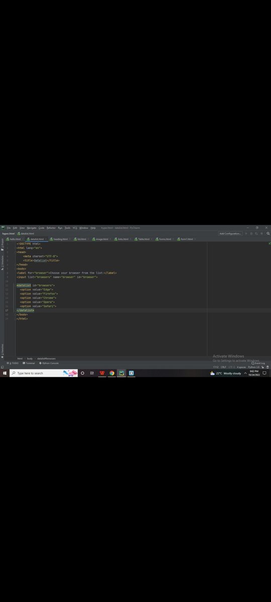 ItsShashikant17's tweet photo. Day 9 of #100DaysOfCode #100daysofcodingchallenge learnt about datalist in html. https://t.co/qr7GM7LOnE