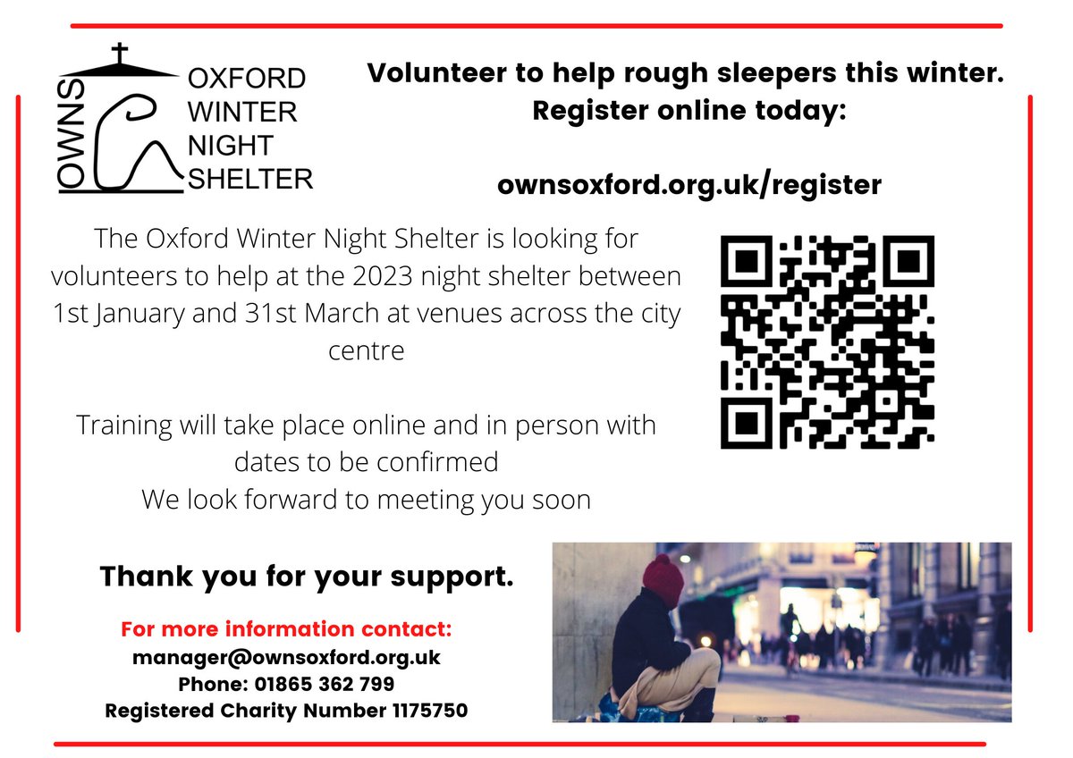 Can you help us support rough sleepers in Oxford by volunteering this winter?