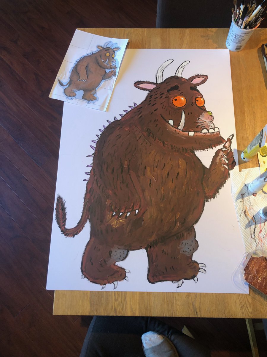 Miss_F_PGCE's tweet photo. we've been asked to develop our book corners -- one trip to hobbycraft and an afternoon of painting later...he is ready https://t.co/ajAiLFy9mD