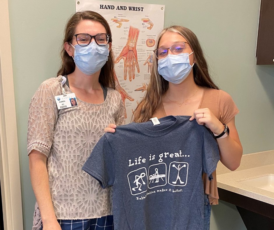 CentraRehab's tweet photo. "I loved physical therapy!" The girls that worked with me were very supportive and always upbeat! Never a dull moment ♥️ The environment is so supportive and it made me look forward to EVERY visit!" - Megan, Hurt VA https://t.co/lH3OooYo0j