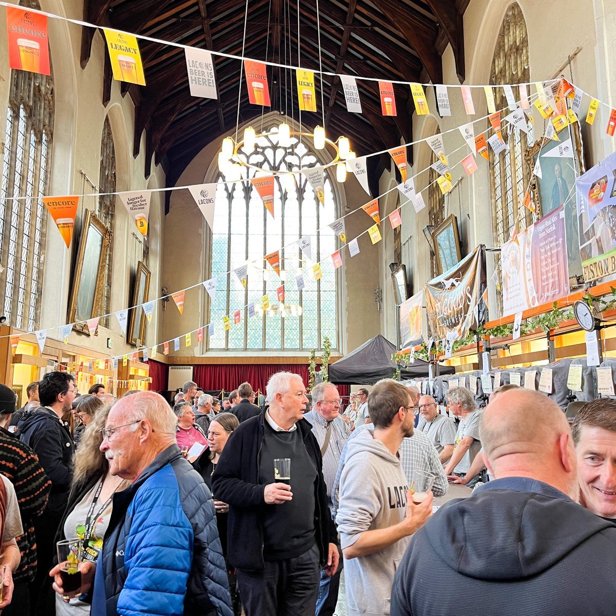 LaconsBrewery's tweet photo. DOORS ARE OPEN 🍻 @NorwichBeerFest

Look out for our special edition Heritage Ales that have been conditioning in wood casks - Old Nogg, Audit Ale and a 10% Imperial Porter.

Encore, Legacy, Phantom and Falcon are also available! See you at the bar🍺

#NorwichBeerFestival #NBF22 https://t.co/GZl769IGEM