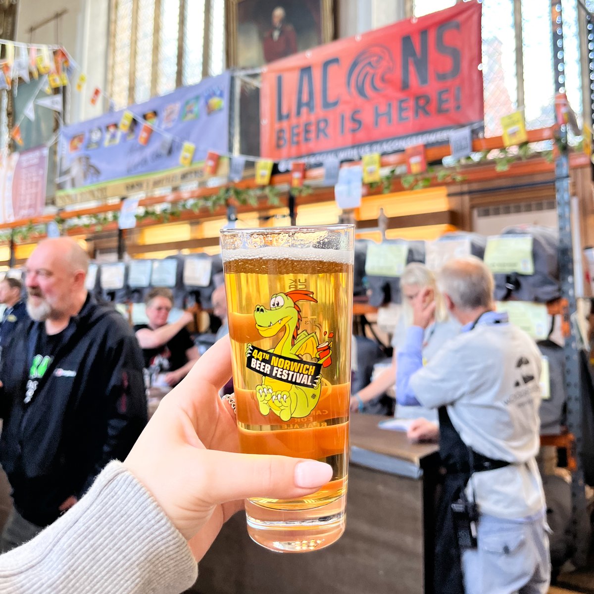 LaconsBrewery's tweet photo. DOORS ARE OPEN 🍻 @NorwichBeerFest

Look out for our special edition Heritage Ales that have been conditioning in wood casks - Old Nogg, Audit Ale and a 10% Imperial Porter.

Encore, Legacy, Phantom and Falcon are also available! See you at the bar🍺

#NorwichBeerFestival #NBF22 https://t.co/GZl769IGEM