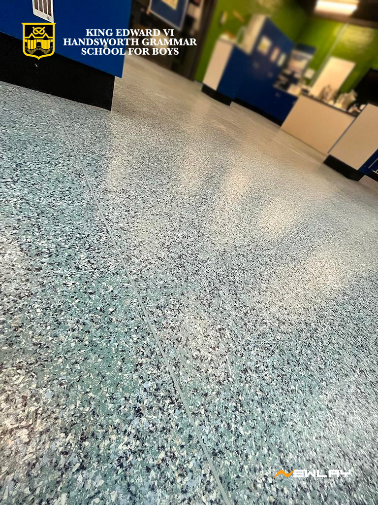 NewlayFloors's tweet photo. Pupils at King Edwards VI Handsworth Grammar school will return to their science lab with a newly installed #SafetyFloor by @NewlayFloors
.Polyflor Mosaic, shown in a Freshwater colour way is perfect for helping reduce slips in environments containing spills. #ContractFlooring https://t.co/ebJKioYaTz