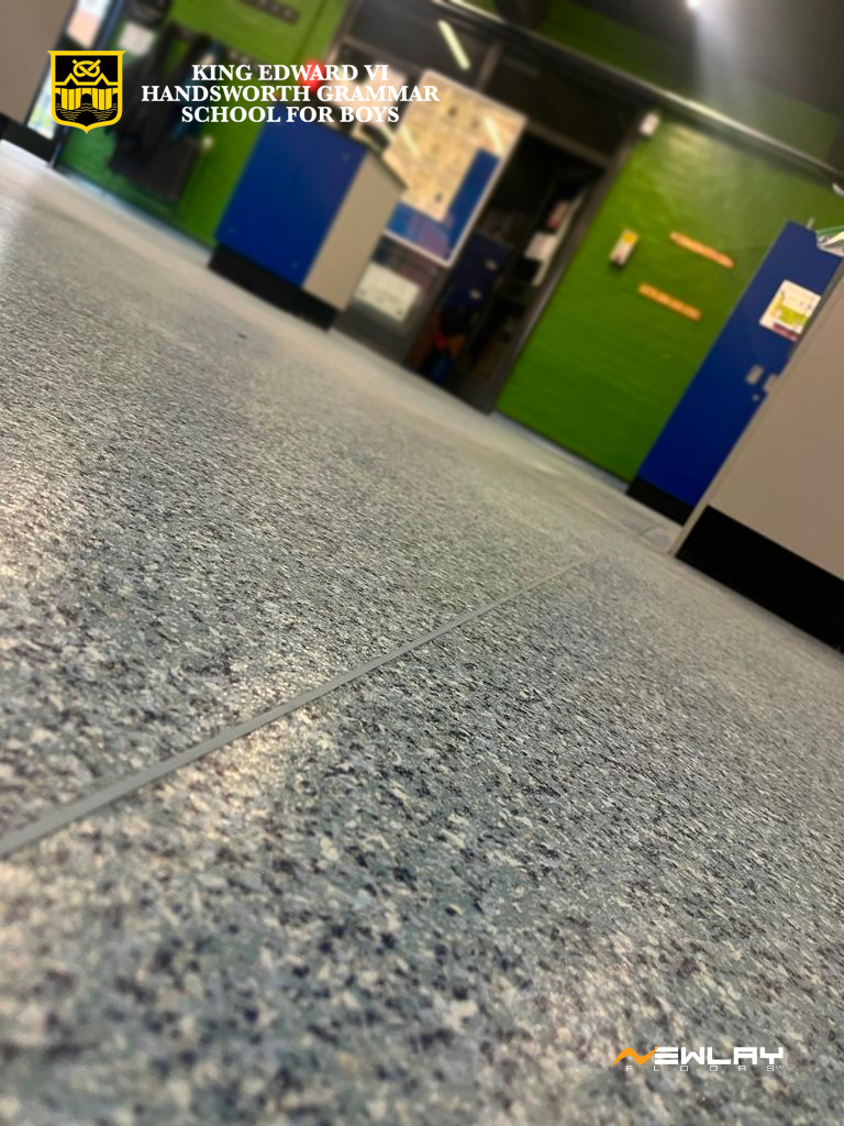 NewlayFloors's tweet photo. Pupils at King Edwards VI Handsworth Grammar school will return to their science lab with a newly installed #SafetyFloor by @NewlayFloors
.Polyflor Mosaic, shown in a Freshwater colour way is perfect for helping reduce slips in environments containing spills. #ContractFlooring https://t.co/ebJKioYaTz