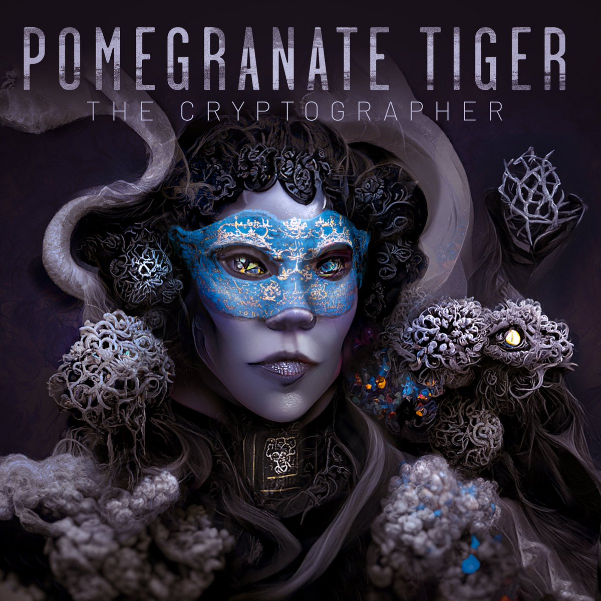 Matthewshaheen's tweet photo. We couldn’t fully wait until tomorrow…so here’s a look at the new artwork for our new single coming titled 

“The Cryptographer”.

Be here tomorrow at 10am EST for the Premiere of the new song &amp; AI Music Video for some, heavy, technical instrumental prog. You’re gunna love it https://t.co/w52Nqvu1i8