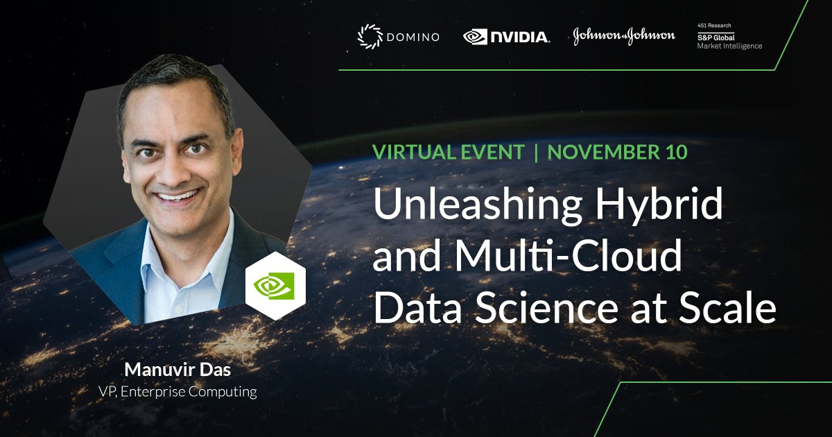 DominoDataLab's tweet photo. How do you protect data sovereignty, reduce cloud costs &amp; future-proof your infrastructure investments? On Nov. 10, top experts—including @nvidia's VP of Enterprise Computing, @ManuvirDas —weigh in on how you do all that in the real world. #MLOps Register:
https://t.co/QCbLpp7XhS https://t.co/NGyePmR2zp