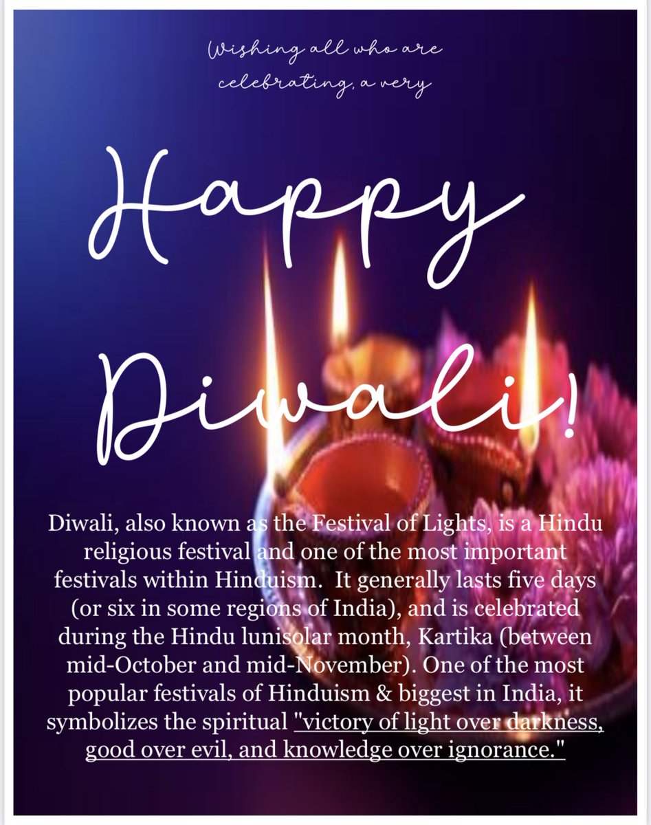 crowe_terra's tweet photo. To all of our students, staff and families celebrating “victory of light over darkness, good over evil and knowledge over ignorance”- Happy Diwali. 🪔 @SrbHrsb @cjses1 @GBES_hrce @RkTelementary https://t.co/BGm9f7kqyc