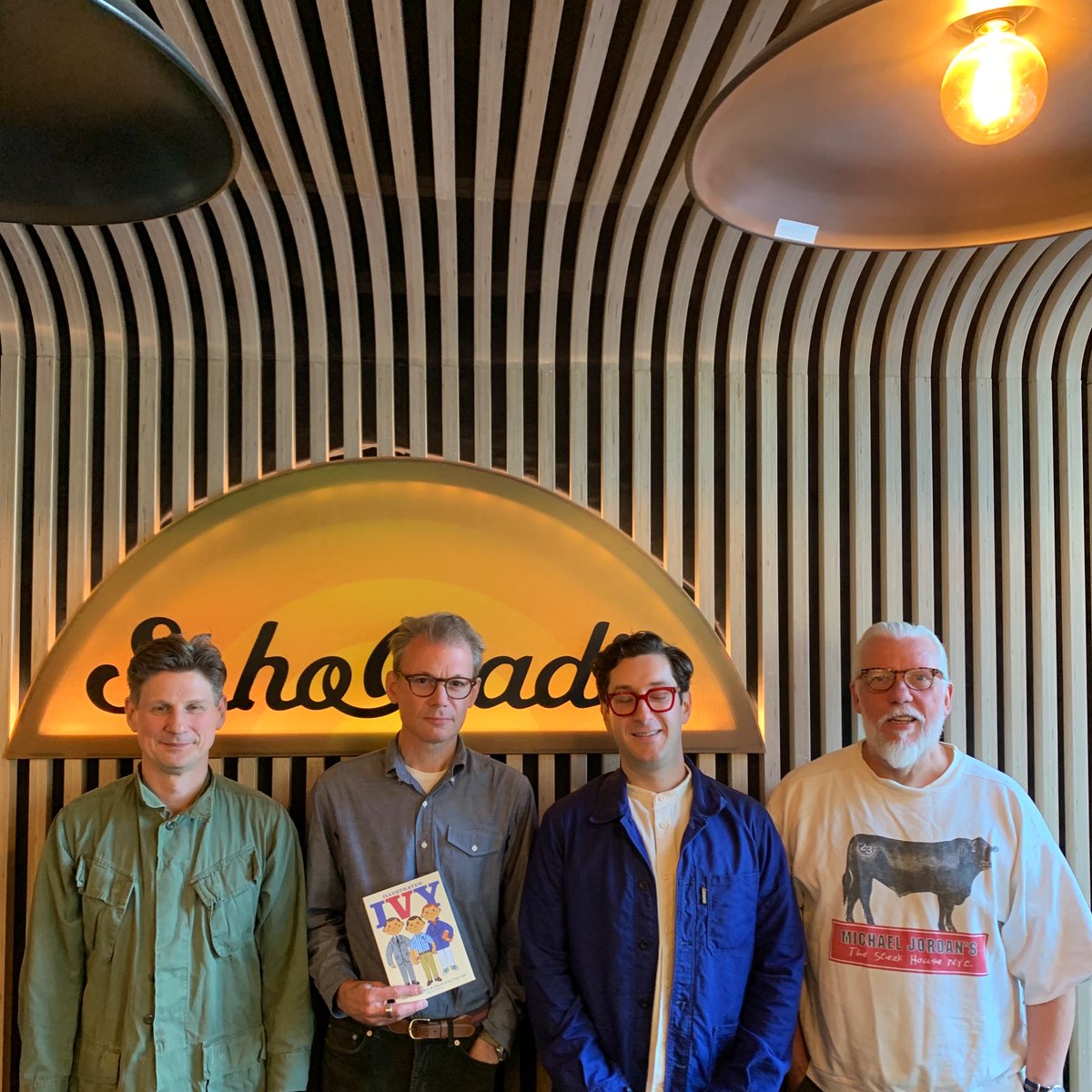 Forthcoming coming @sohoradio . No @gregboraman this time, but there’s Marcus alongside Ben with his Illustrated Ivy book via @herb_lester and Giacomo of @KansasSmittys fame. Mention, among others, in dispatches for @docnrollfest @BlackEyewear @EzraCollective
