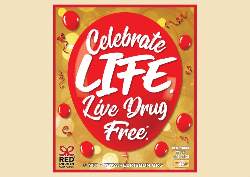 MaderaCountyBHS's tweet photo. We’re excited to announce the 2022 National Red Ribbon Week Theme, Celebrate Life. Live Drug-Free.
Celebrate Life. Live Drug-Free. – Celebrate Red Ribbon Week (October 23-31).
#RedRibbonWeek #CelebrateLifeLiveDrugFree https://t.co/YHQIYSB2i9