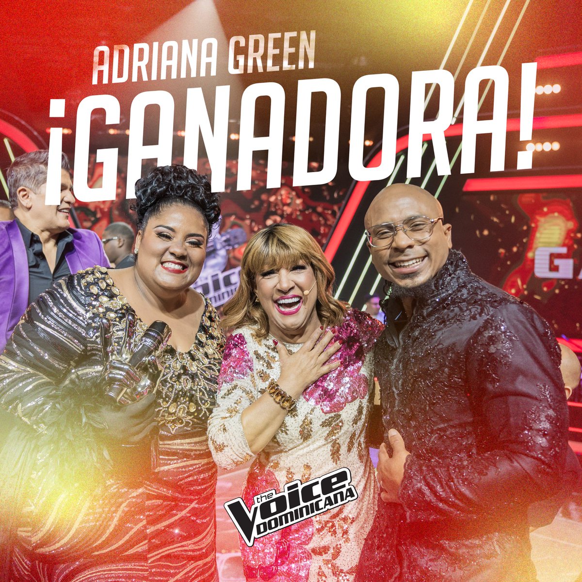 thevoicedo's tweet photo. Tenemos la ganadora de la segunda temporada de #TheVoiceDominicana, Adriana Green bajo el #TeamMilly👑 @MILLY_QUEZADA nuestra reina invicta🔥 https://t.co/yUm6dl2vKB