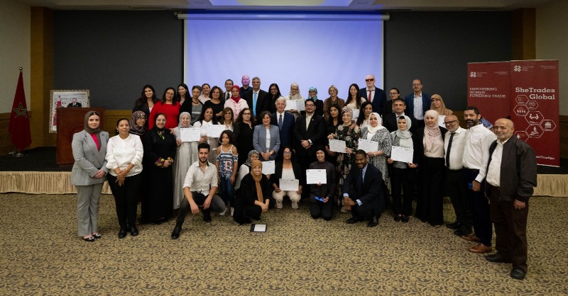 ITCnews's tweet photo. Women entrepreneurs who participated in #SheTrades Morocco, met in Casablanca to share achievements, celebrate results and discuss the way forward with representatives from the government, @ITFCCORP, @isdb_group, and the UN.