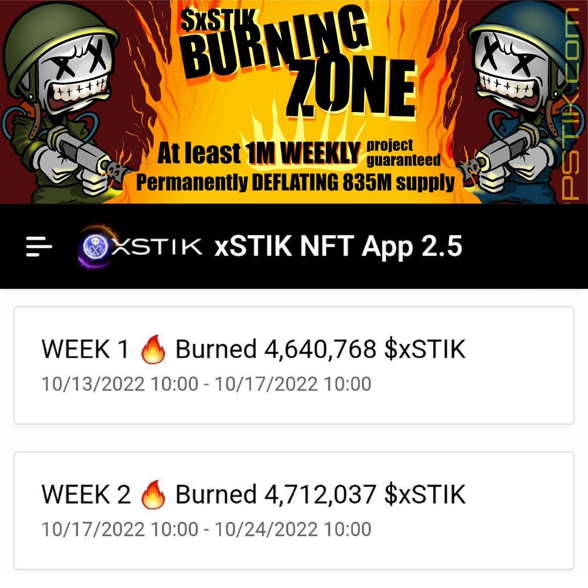 Crypto__Advisor's tweet image. 🚨 #xSTIK WEEKLY BURN #GIVEAWAY 🔥

5 x 1000 $xSTIK to winners 🥇

👉 FOLLOW @xrpstik &amp;amp; ME
👉 RT pinned tweets
👉 LIKE &amp;amp; RT THIS
👉 TAG 3 or more

⏰ Winners picked in 48h! @TWPicker 

#NFT #XRPL #Crypto