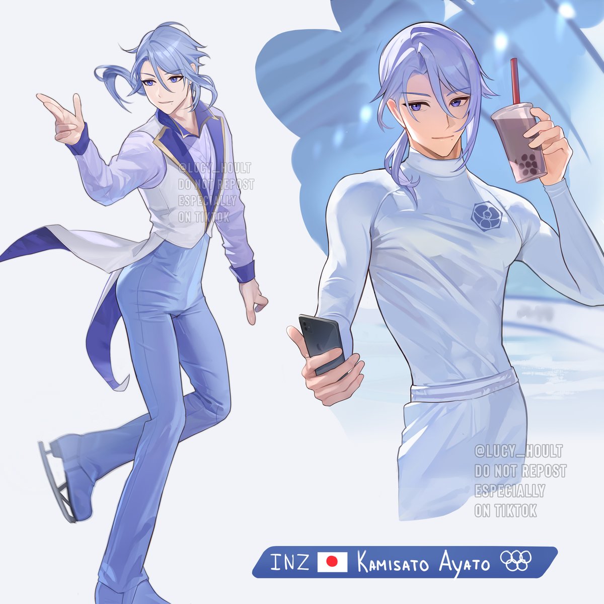 Figure skating au! pt. 8 Let's meet Inazuma team~ Kamisato Ayato! #KamisatoAyato #GenshinImpact