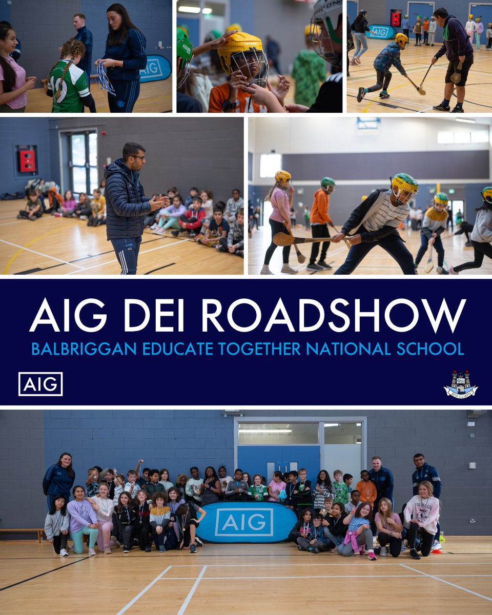 Another day, another AIG @DubGAAOfficial Diversity & Inclusion Roadshow!💙 Great to see kids from a diverse range of ethnic backgrounds try Gaelic Games yesterday at Balbriggan Educate Together NS. Huge thanks to everyone who helped & took part on the day! #ForTimesLikeThese