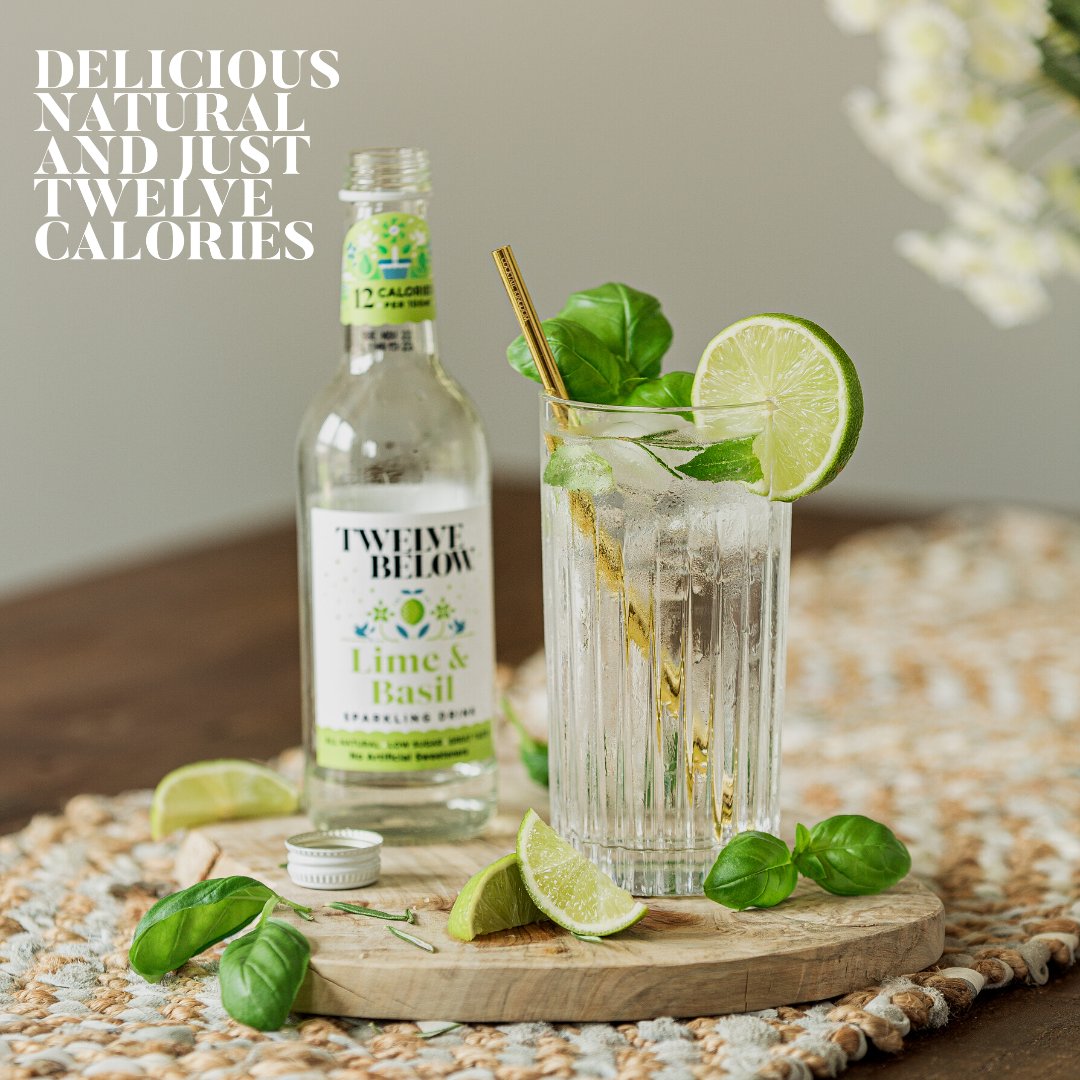 twelvebelow's tweet photo. Monday's made better with Twelve Below 🌿

Appetite for a drink with a kick, but calories that don't count?

The perfect remedy: our Lime &amp; Basil Sparkling Drink! 

A refreshing and elegant drink, with a twist of English Basil and only 12 calories per serving.

#SparklingDrinks https://t.co/0d5PXM5USE