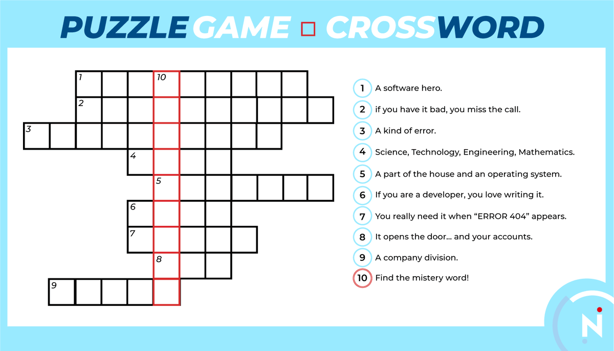 enetworkssrl's tweet photo. Oggi vogliamo sfidare la nostra #Community!
Mettetevi in gioco con un classico del mondo dell'enigmistica: è il momento di risolvere il nostro Crossword!
Scrivete nei commenti le vostre risposte, tra qualche giorno vi sveleremo le soluzioni!
Play with us!
#eNetworks #enlife https://t.co/ecdoxnsPyD