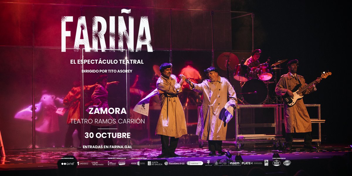 🚛📦📦📦 #Fariña vuelve a la carretera!
Esta semana llevamos la historia del narcotráfico en Galicia al Teatro Ramos Carrión de #Zamora. 

📆 Domingo 30 de octubre
⌚️ 19.00 horas

🎟🎟🎟 farina.gal 🎟🎟🎟

__________
#teatro #teatrogalego #narcotráfico #Galicia