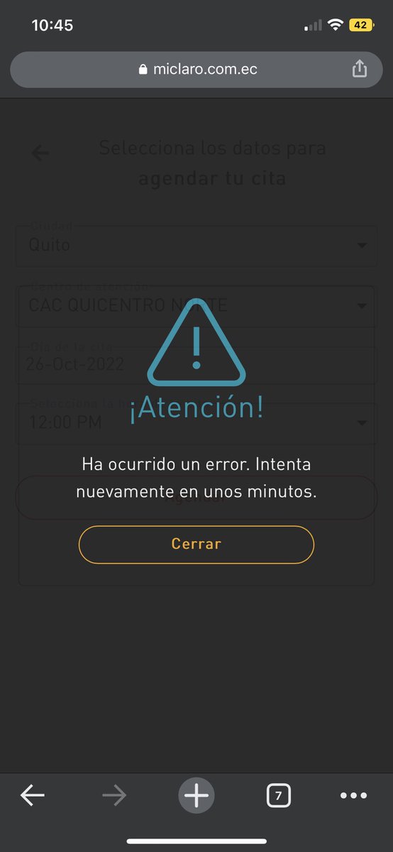 estefjhb's tweet photo. @ClaroEcua estoy intentando tomar cita desde hace una semana y si sistema no me lo permite https://t.co/G4A0nM75pe