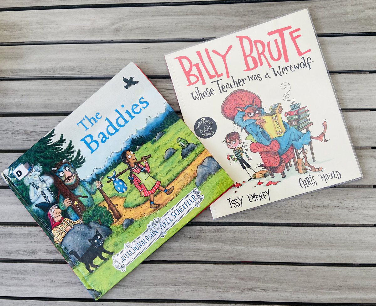 Two brilliant new picture books, perfect for Halloween: The Baddies is gently spooky, with spot on rhythm & rhyme as one would expect from Julia Donaldson. @alisonlikescake Billy Brute: FAB cautionary tale, also told in rhyme by @IssyEmeney with wicked art by @chrismouldink.