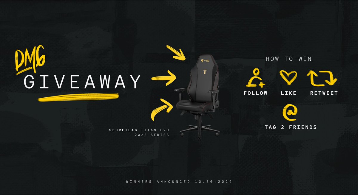 Want to win a <a href="/secretlabchairs/">Secretlab</a> Titan EVO 2022 Series? Make sure to like, follow, retweet, and tag 2 friends to enter! 

#DMGDONE