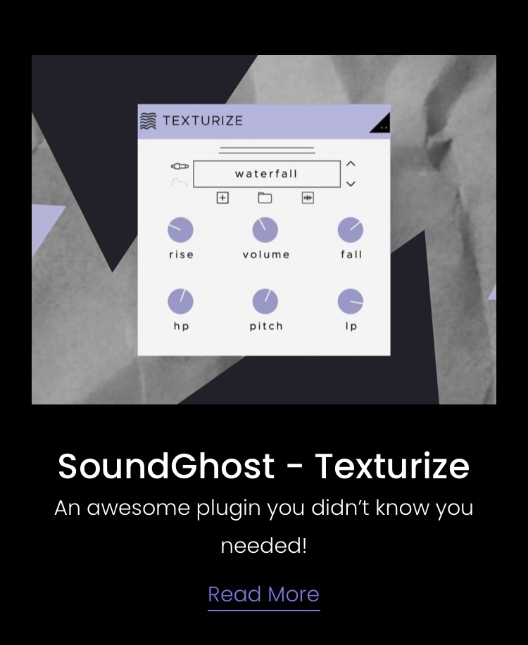SoundGhost_'s tweet photo. Thanks to Sinesquares for the glowing review of Texturize! Read the full review:

https://t.co/CNrRzwxK82

#plugins #audioplugins #vst #vst3 #plugin #musicproduction #musicproducer https://t.co/2PuVcwzyzW