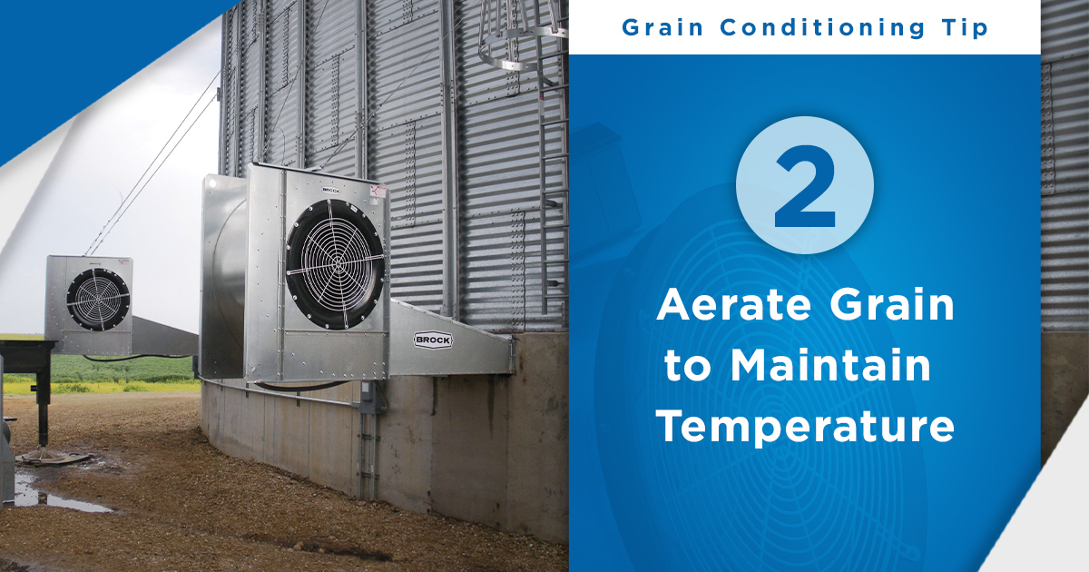 Aerate your grain as needed to maintain the grain mass temperature to within 10 to 15 degrees of outside temperatures.

#GrainConditioning #BrockSolid #grainbin #grainbins #brockgrainbins #brocksolid #brocksolidbins #brockgrainsystems #farming #agriculture