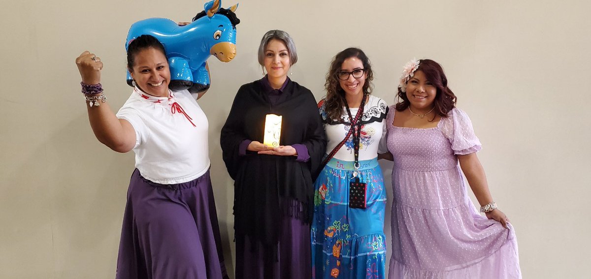 MsPerale's tweet photo. Kindergarten team is shinning with Encanto theme, for book character day! @AliefISD
 #SafariToSuccess   @KennedyCougs! @MrsVillatoro1 @MrsPChavez @MsKHernandez1 https://t.co/e2pnhZFHVa