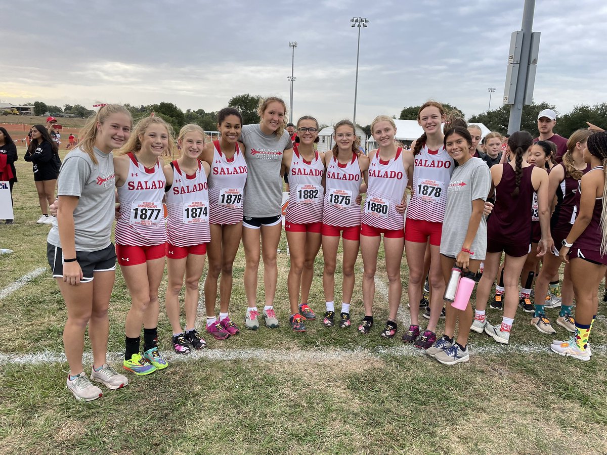 SaladoXc's tweet photo. Salado Lady Eagles are the Region III 4A Champions! 🏆🦅❤️ Top 10 finishers Alexa Williams &amp; Zoie Adcox. We are State Bound! 🎟️ https://t.co/tu7ulPZBMU