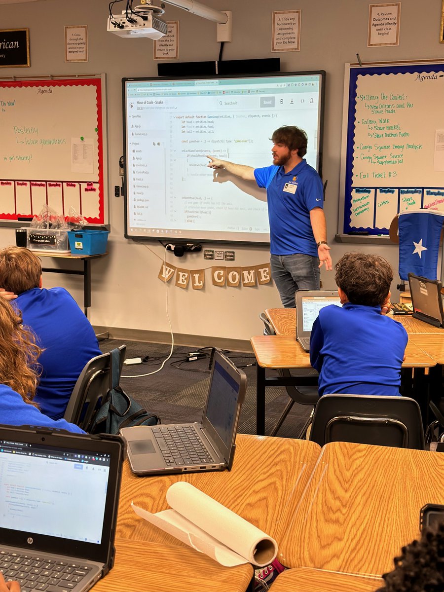 envoc's tweet photo. Our team of #Envoceans visited Albert Cammon Middle School last week for their first ever Club Day! We hung out with the coding club and showed them a glimpse of what it's like to be a software developer! #envocteach #coding #devops https://t.co/aifqldep7v