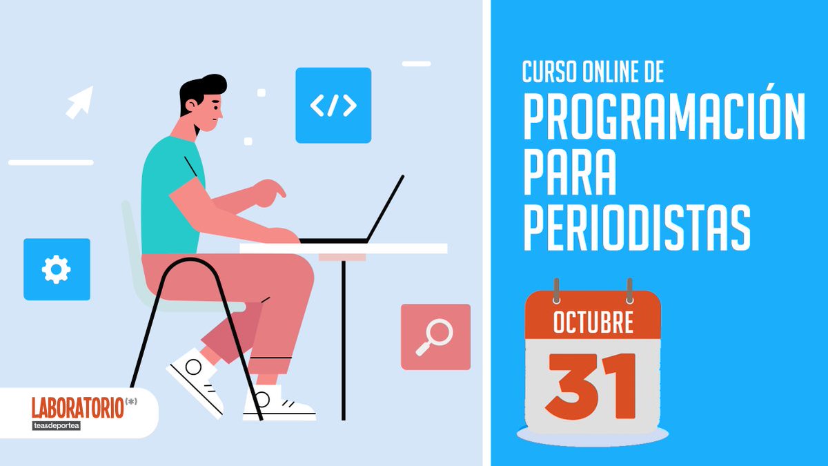 laboratoriotyd's tweet photo. Seguimos inscribiendo para nuestro curso a distancia de Programación para Periodistas. 

Aprendé los conceptos básicos durante 8 semanas y terminá con un sitio web funcional hecho por vos.

+info en https://t.co/yG7to1tNRC https://t.co/EDz6xZc5vI