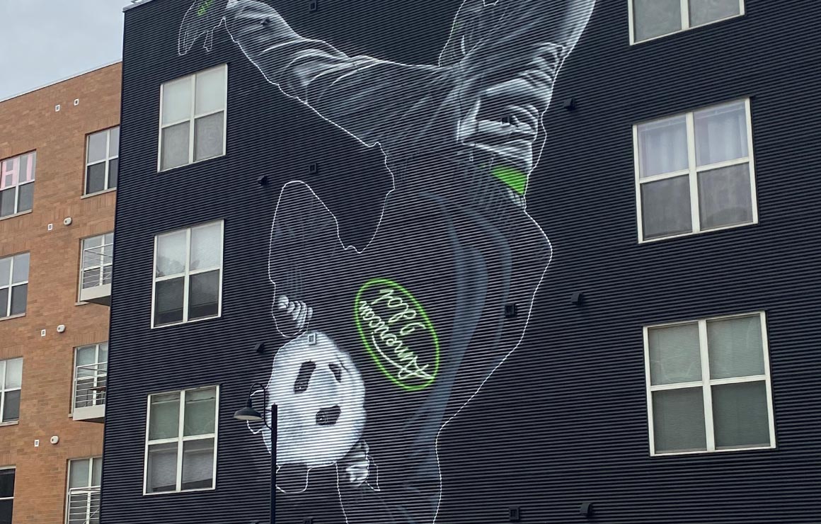 Today's #MuralMonday features a stunning work from internationally-acclaimed graffiti artist MTO at the Jefferson Block Apartments courtyard in <a href="/ThirdWardMKE/">Historic Third Ward - Milwaukee</a>. The work is a commentary on our collective responsibility to protect the environment and it's vulnerable creatures.