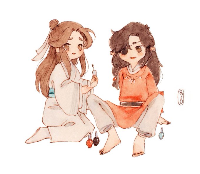 gege is taking care of his san langs nails  #hualian #tgcf 
