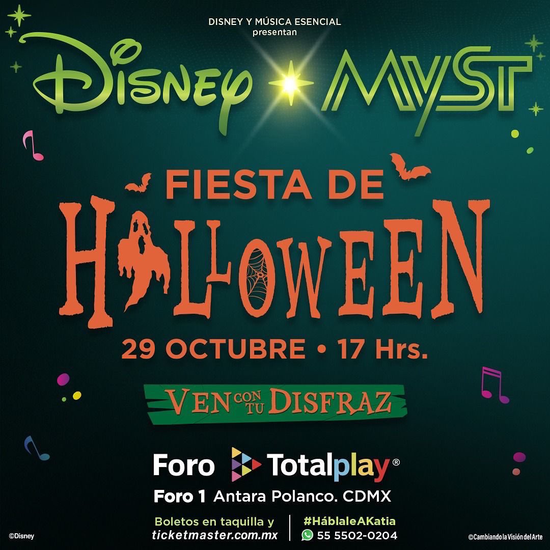 🎃OJO🎃 que en Instagram estamos regalando boletos para que vayan a la fiesta de Halloween de #DisneyMYST <a href="/MY_Sound_Track/">MYST MySoundTrack</a> este sábado.