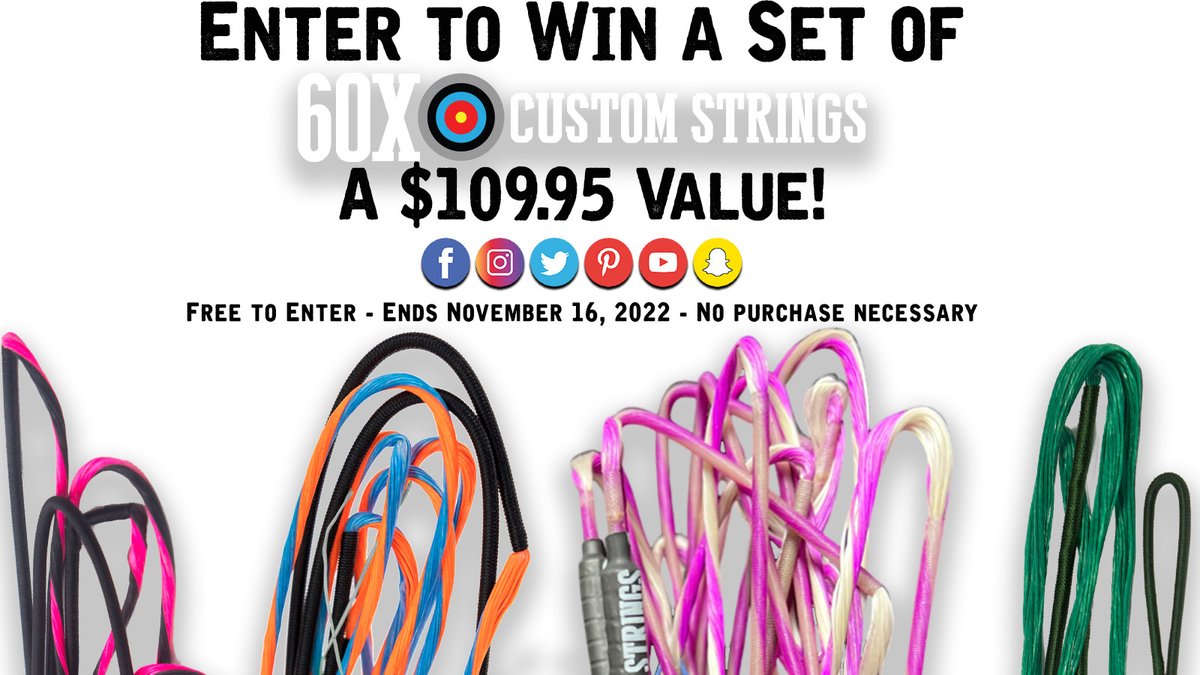 60XCustomString's tweet photo. Enter to win a set of 60X Custom Strings – a $109.95 value! Ends November 16, 2022. Free to enter. No purchase is necessary.🏹
https://t.co/tvqMvgdzrs
#60xcustomstrings #giveaway #bowstrings #customstrings #freetoenter #archery #bowstringgiveaway #archerygiveaway https://t.co/vhHPDPorox