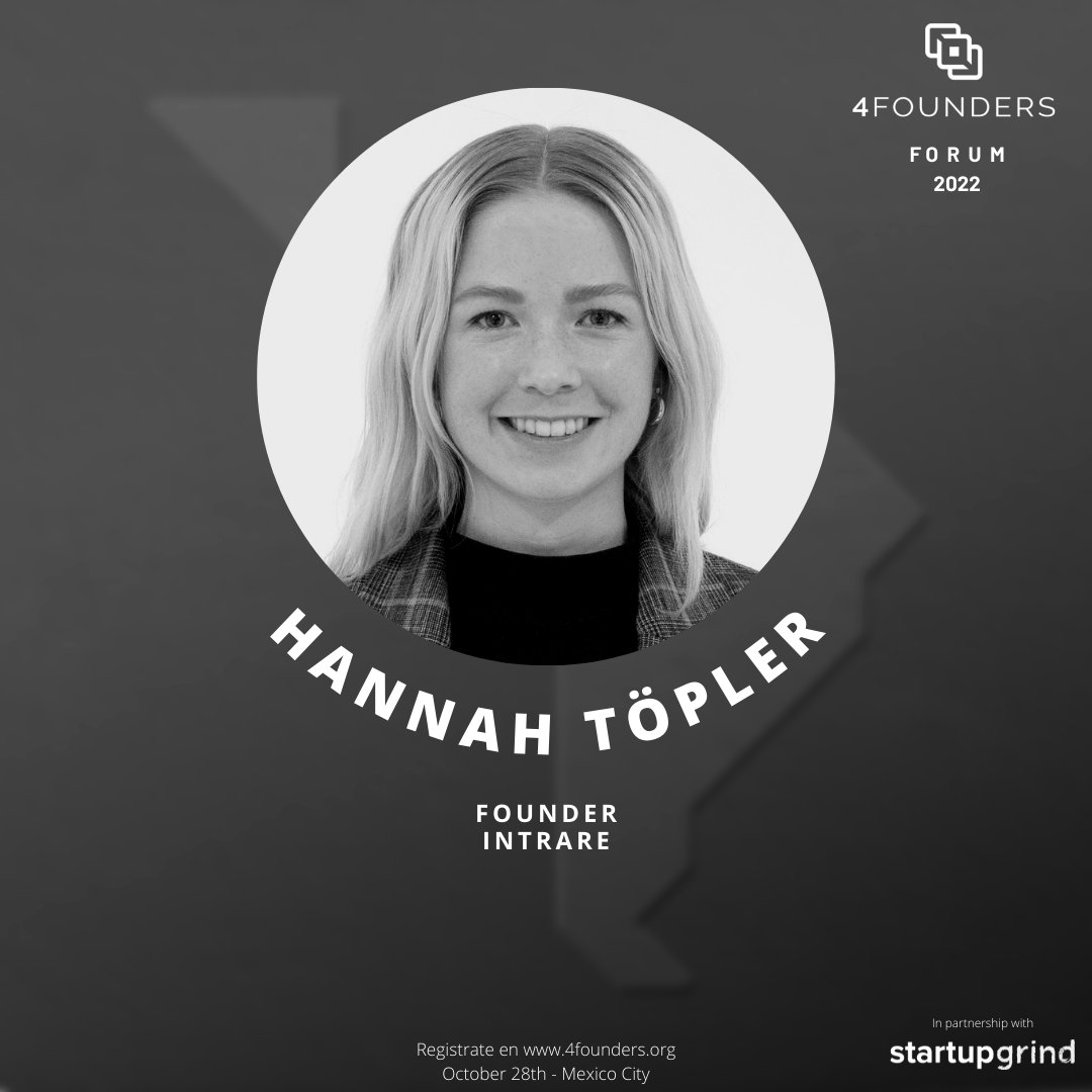 Acompáñanos este Viernes en #4foundersforum en la Torre BBVA Reforma, donde se darán cita los principales founders de startups en Latam.

Escucha a <a href="/HTopler/">Hannah Töpler</a> de <a href="/intrare_mx/">Intrare</a> y la importancia del impacto de tu startup en su crecimiento.

Quedan 12 lugares: bit.ly/4founders2022