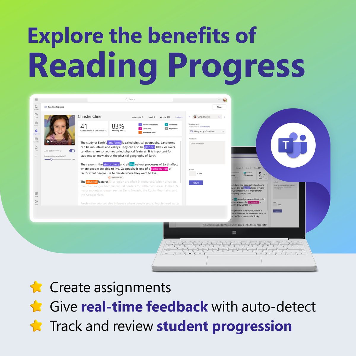 Reading Progress provides support for all kinds of learners through personalized assignments, analytics, and more.

Learn how to get started with this free, built-in tool: msft.it/6019dZ8ih 

#MicrosoftEDU