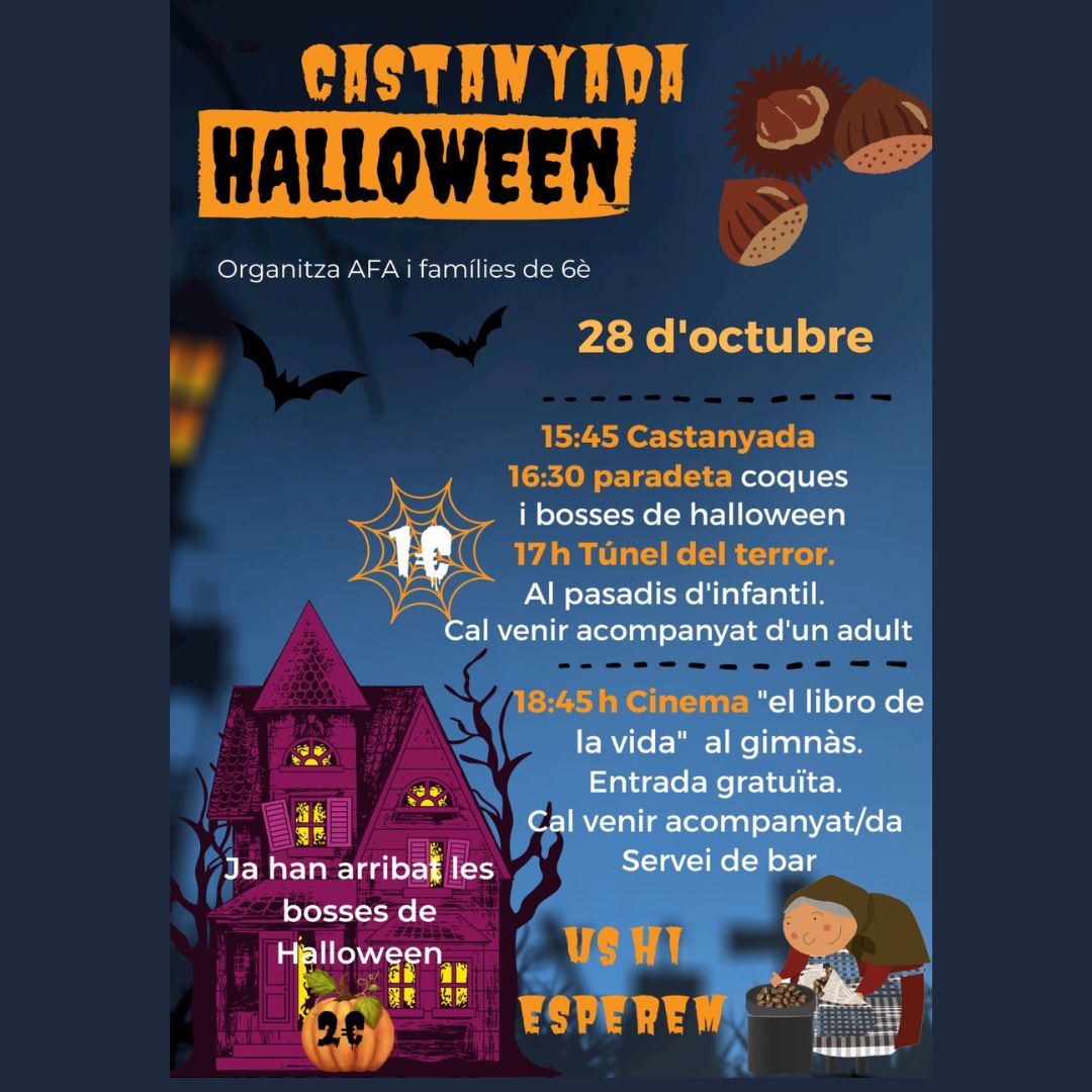 AMPAamistat's tweet photo. Els i les alumnes de 6è ens han fet aquest cartell tant xulo 👇  Des de l'AFA treballem conjuntament amb els infants d'últim curs per oferir-vos una tarda de castanyada terroríficament divertida. No us ho perdeu. 

@CeipAmistat @ajfigueres https://t.co/Li2nlAqkPA