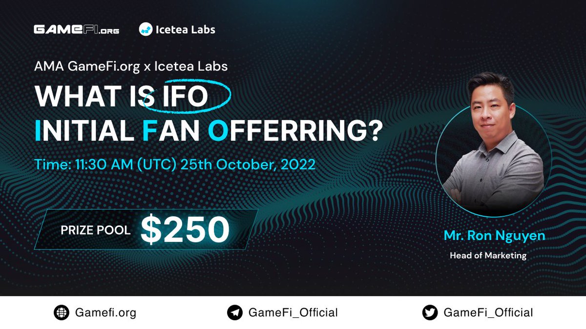 🤩🤩Special AMA with <a href="/Icetea_Labs/">Icetea Labs</a> incoming! 

🗨Join us today at 11:30 UTC on Telegram &amp; ask your questions for a chance to share $250 prize

Rules:
▪️ Follow <a href="/GameFi_Official/">GAMEFI.ORG</a> &amp; <a href="/Icetea_Labs/">Icetea Labs</a>
▪️ Like &amp; Retweet &amp; drop 1 question  
▪️ Join t.me/GameFi_Official

 $GAFI