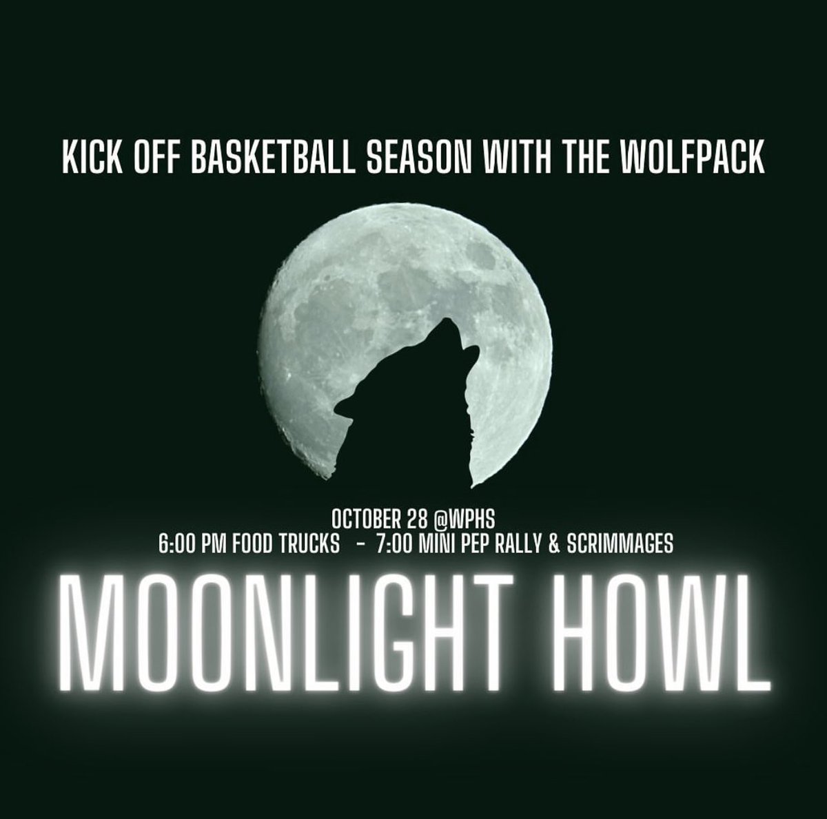 Hope to see you this Friday to help kick off Wolfpack basketball! Food trucks open at 6! Basketball season kick off starts at 7! Lots of NEW merchandise for sale as well!! 🏀 🐺  <a href="/WestPlainsHoops/">West Plains Basketball</a>