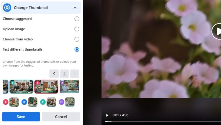 MattNavarra's tweet photo. New! Facebook has an A/B testing feature for video thumbnails 

h/t @valionk https://t.co/3tbbooJFLb