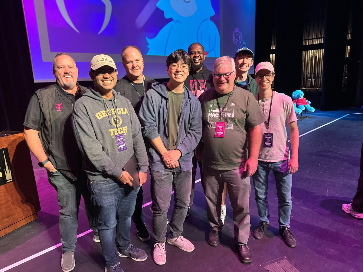 AriDeGrote's tweet photo. Congratulations to the winners of this weekend’s #HackGT9 @TMobile Challenge! First Place: DataDefender; Runner up: Two^Eleven.

Thank you to our partners @TheHexLabs &amp; @atdc for a great weekend of fun and innovation!

#5GConnectedFuture #cybersecurity https://t.co/ugnxx0OhZb