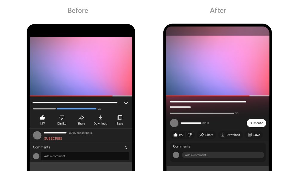 YOUTUBE UPDATE

BEFORE AND AFTER LOOK AT THE NEW MOBILE EXPERIENCE