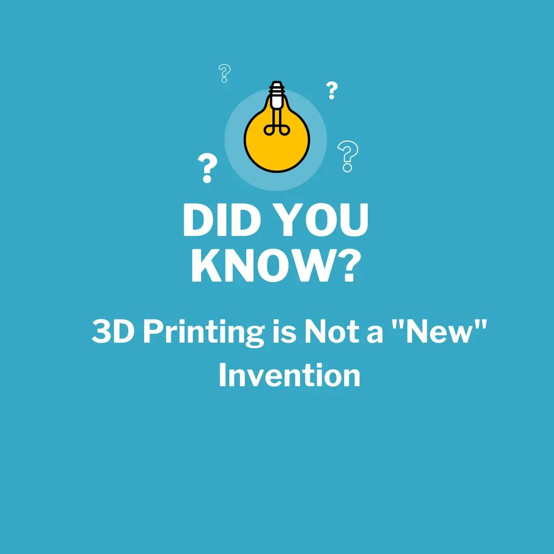 novaters3's tweet photo. Did you know this? 3D printing has existed for longer than you probably thought! 
For more info on Novaters3D, check out the LinkTree in our bio!
#3Dprinting #printing #technology #Novaters3D #3D #Toronto #smallbusiness
#startup https://t.co/U2penzr2CR