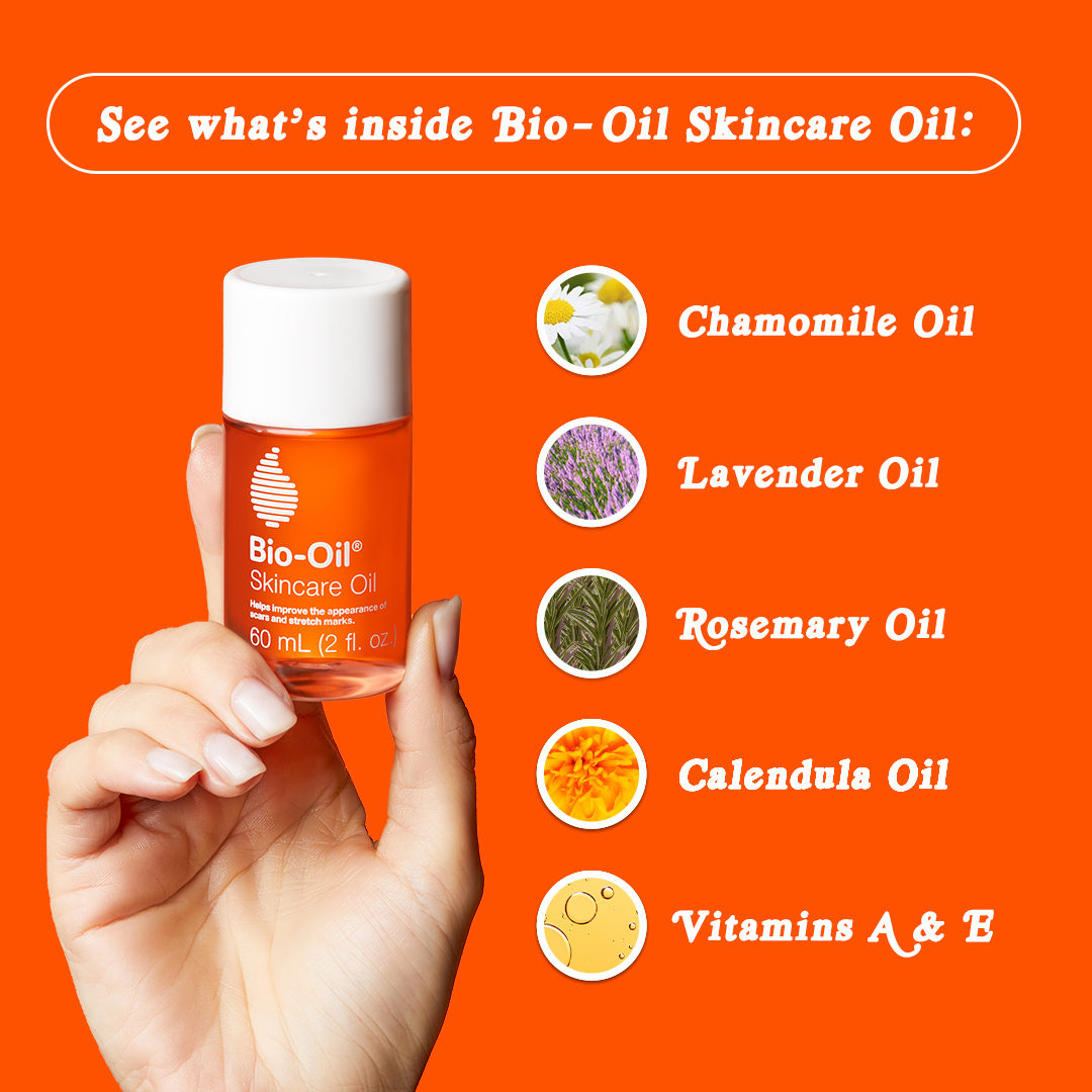 Bio-Oil Skincare Oil packs a punch and tackles all of your skincare needs👊

See what’s inside:
🌱 Chamomile Oil
🌱 Lavender Oil
🌱 Rosemary Oil
🌱 Calendula Oil
🌱 Vitamins A &amp; E

Grab yours today at @target to unleash its power!