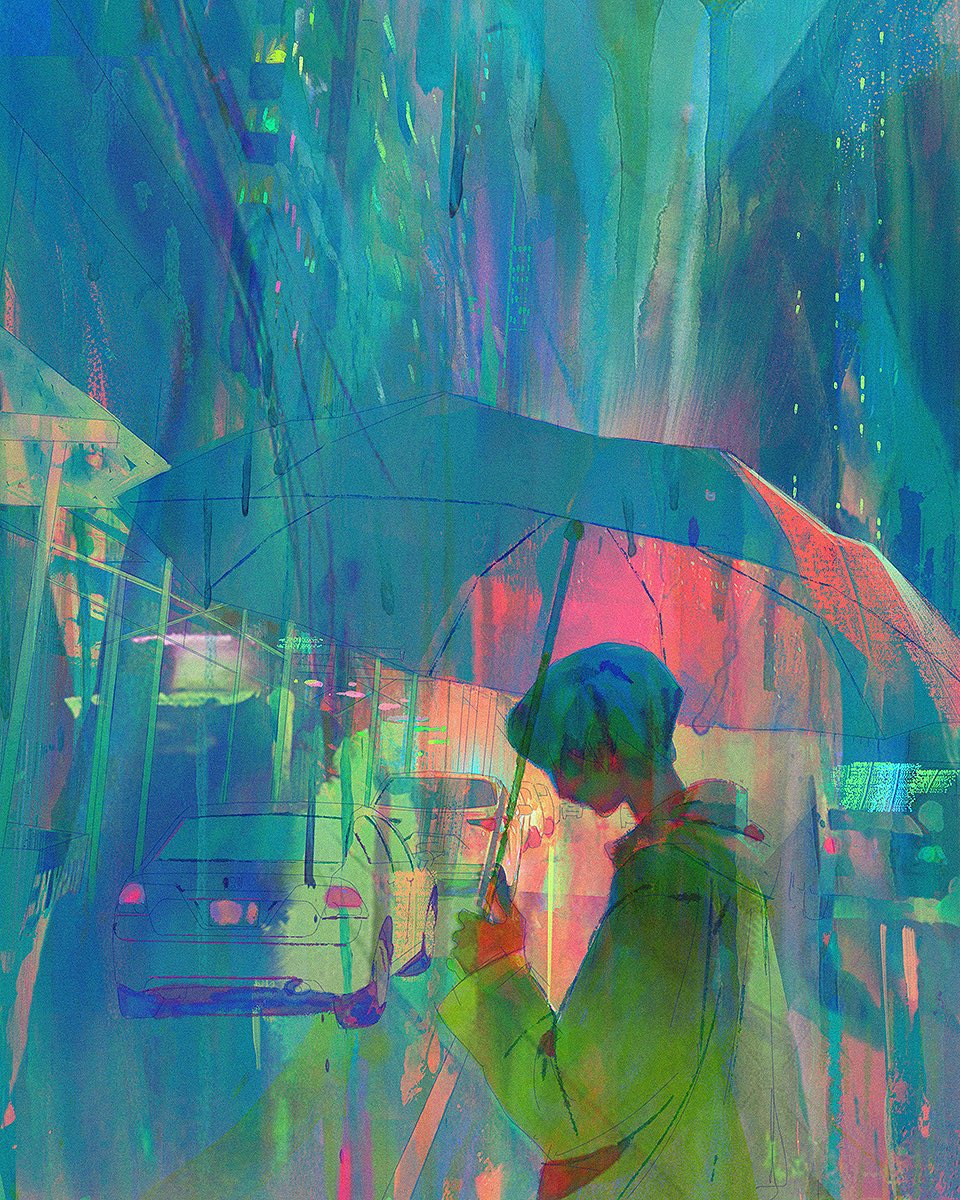 「cyan downpour 」|Kat Tsaiのイラスト