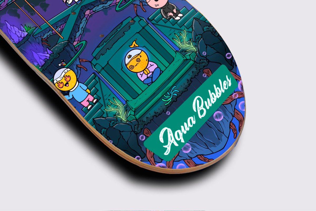 _AquaBubbles_'s tweet photo. Wassup #AquaBubbles fam!♥️ We have something cool for y'all!🔥 With the release of our collection on Topaz,  we will release and give away unique skateboards with the image of AquaBubbles. The first person to buy one each gets free home delivery of a real skateboard. Thoughts?👀 https://t.co/uW6Zn5NeJy
