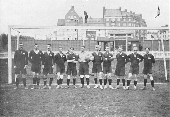 The first recorded soccer match between Russian teams took place on October 24, 1897 in St. Petersburg. It is likely that prior to this foreigners played soccer there. Some early photos include the 1912 Finland-Moscow match, 1910 Moscow-St. Petersburg match, + 1912 Olympics.